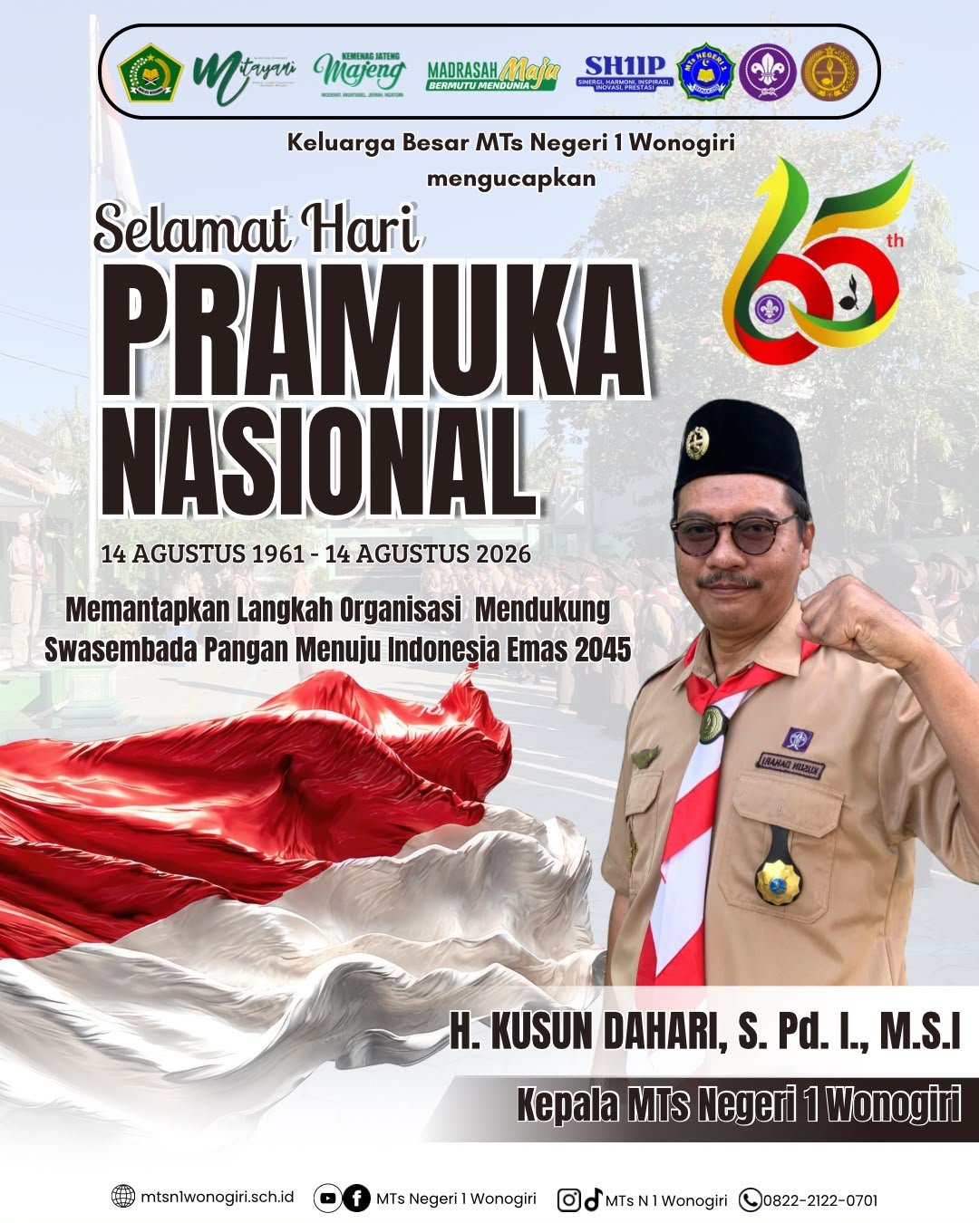 Kobarkan Semangat Pramuka, MTsN 1 Wonogiri Peringati Hari Pramuka Ke-65 dengan Penuh Khidmat dan Semangat Persatuan