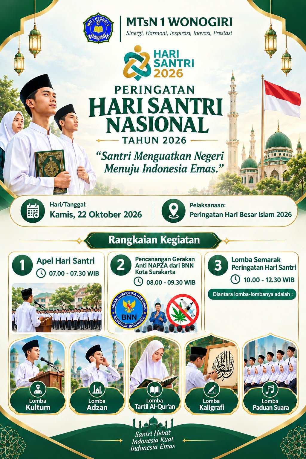 Semarakkan Hari Santri 2026 melalui Syiar Islam dan Kreativitas Siswa
