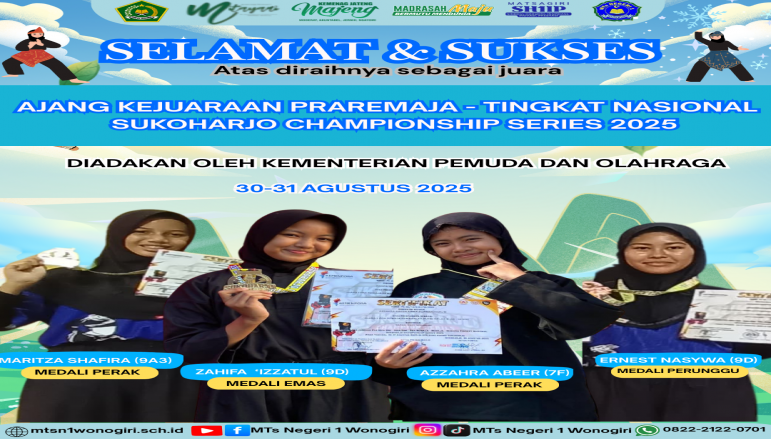 Kerja Keras Berbuah Manis, MTsN 1 Wonogiri Torehkan Prestasi di Kejuaraan Sukoharjo Championship series 