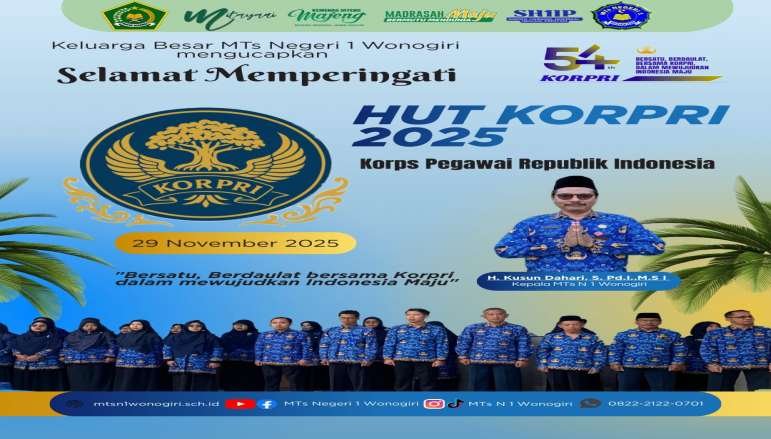 HUT KORPRI 2025: MTsN 1 Wonogiri Mantapkan Komitmen Pelayanan dan Integritas!