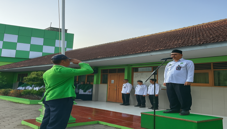 Mengibarkan Merah Putih, Menggenggam Masa Depan Demokrasi: KPU Hadir di MTsN 1 Wonogiri