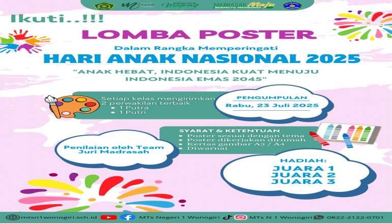 Asah Kreativitas, Tumbuhkan Karakter! Lomba Poster dalam Rangka Memperingati Hari Anak Nasional 2025!